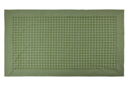 Villers - Tovaglia Di Cotone 150X300 Quadrettato Verde