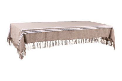 Lissewege - Tovaglia 150X300 Beige In Cotone Con Frange