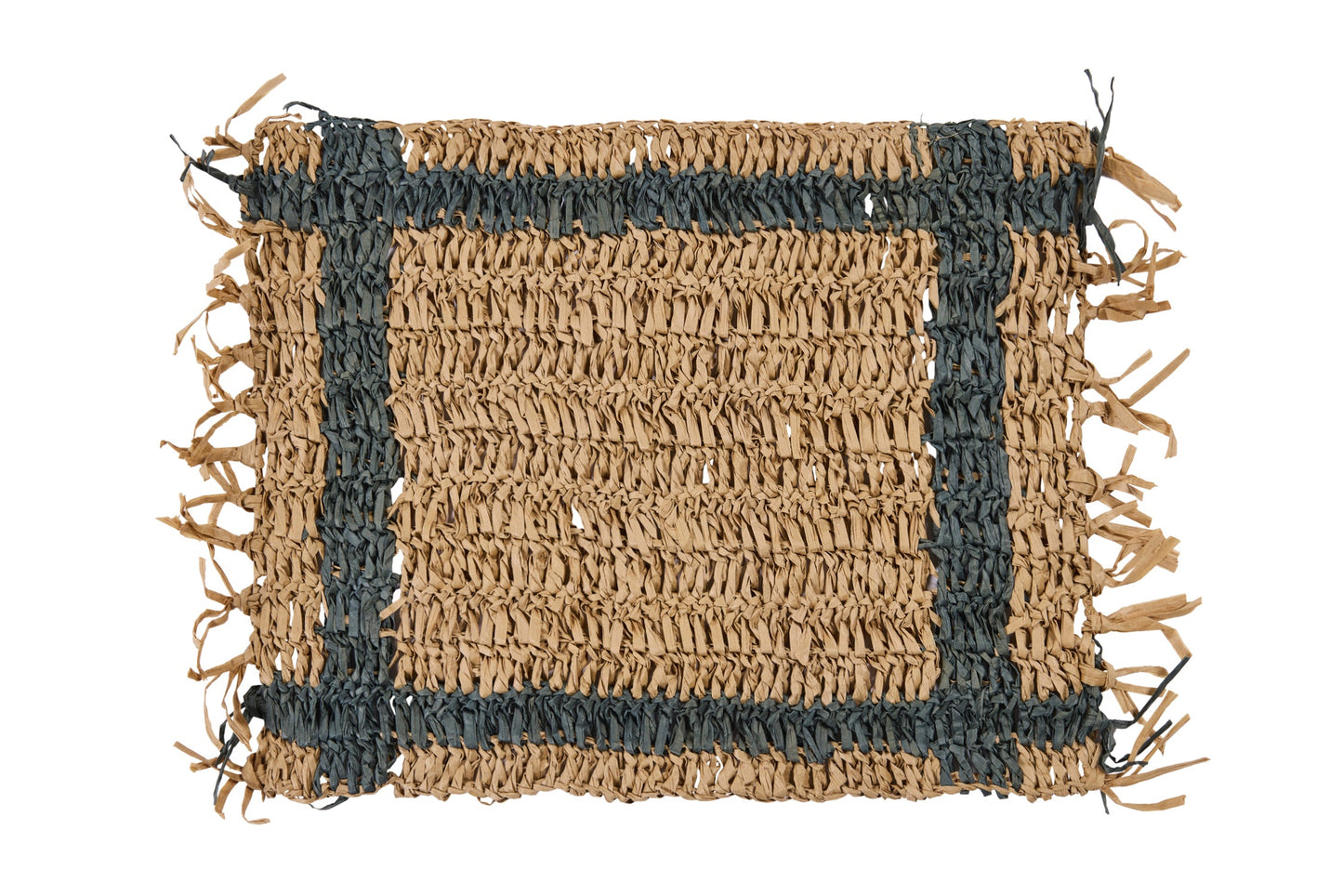 Marrakech - Tovaglietta Rafia Striscia Blu Set 1/2