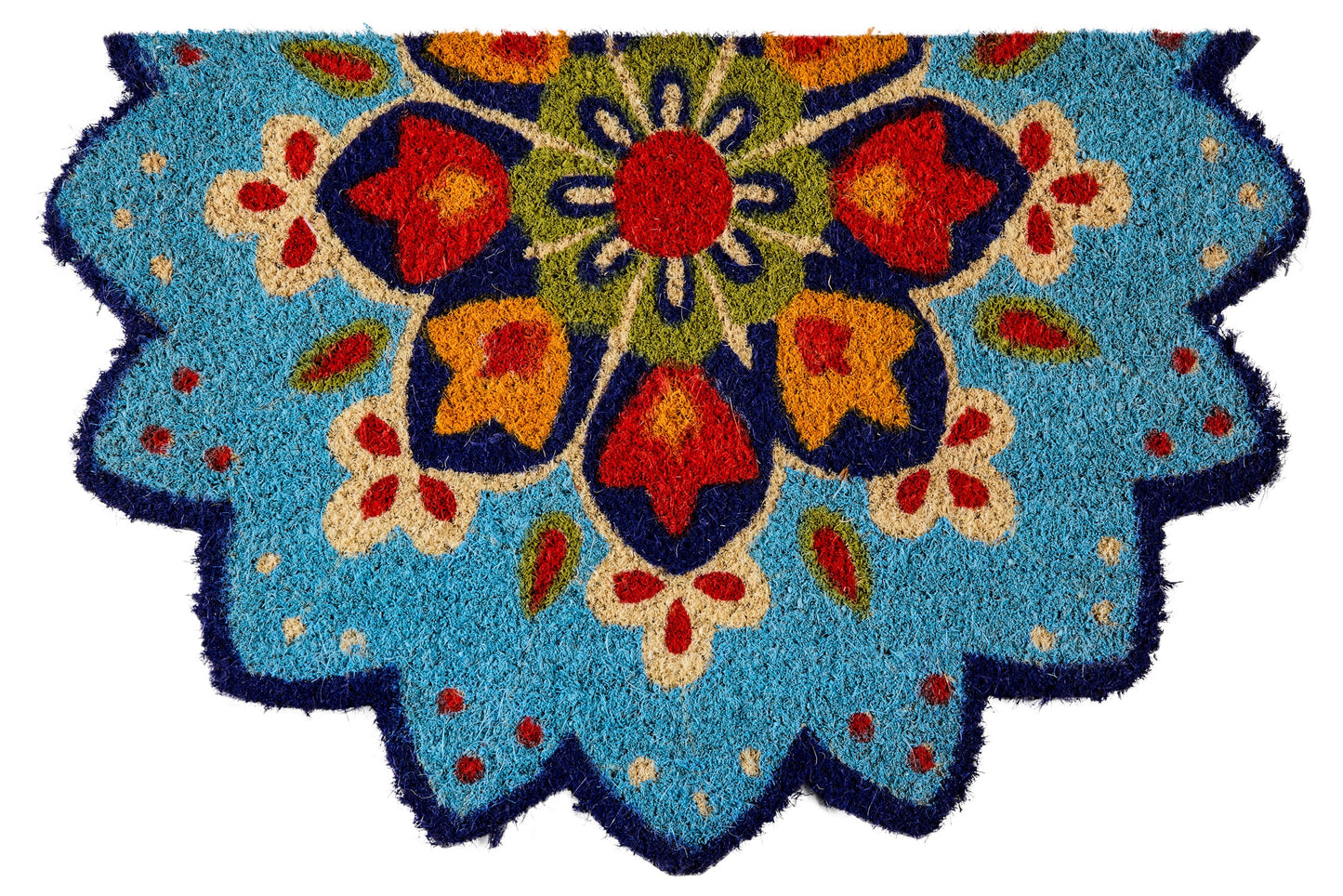 Zerbino Coco - Fiore Disegno Arabesco Tonalita Azzurra