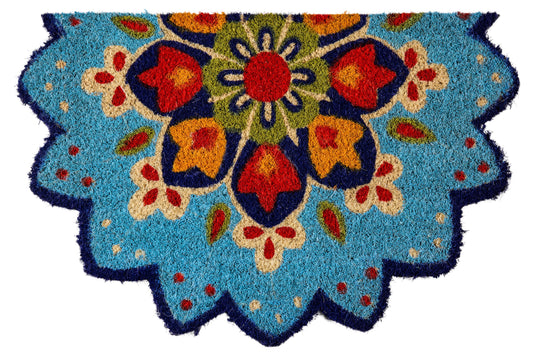 Zerbino Coco - Fiore Disegno Arabesco Tonalita Azzurra