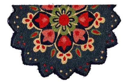 Zerbino Coco - Fiore Disegno Arabesco Tonalita Blu Scuro