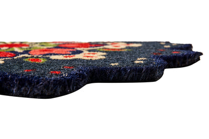 Zerbino Coco - Fiore Disegno Arabesco Tonalita Blu Scuro