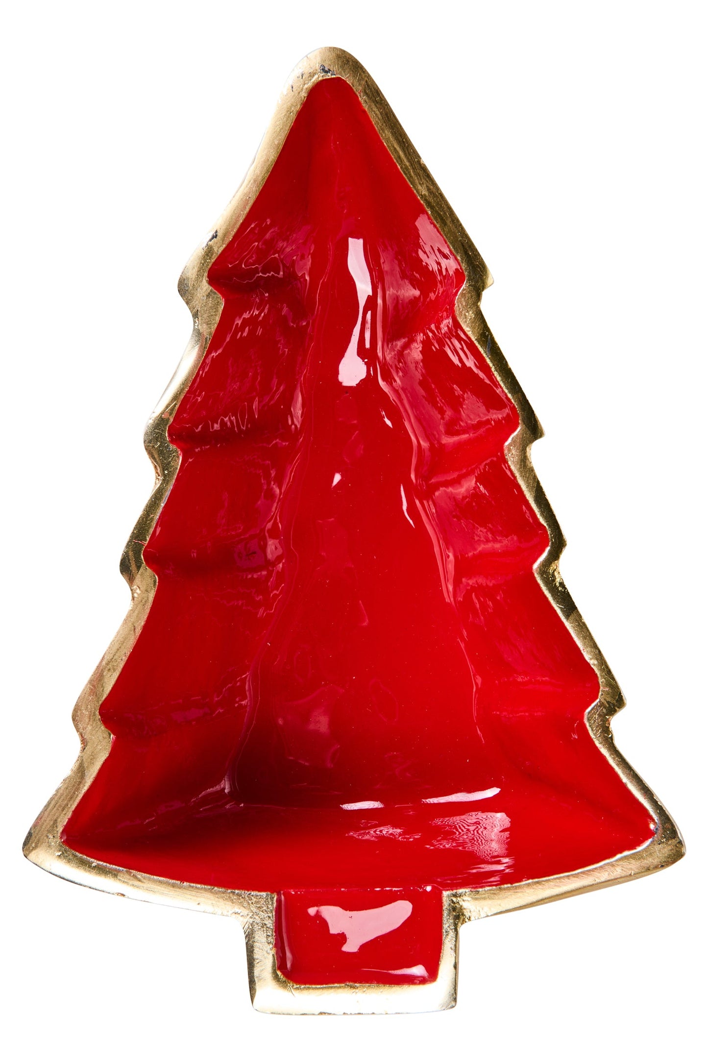 Champagne - Vassoio Albero Natale Smaltato Rosso Grusse