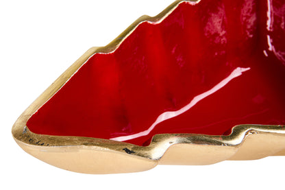 Champagne - Vassoio Albero Natale Smaltato Rosso Grusse