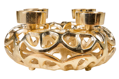 Champagne - Centro Tavola Porta Candele 4 Posti Rotondo Bonjour