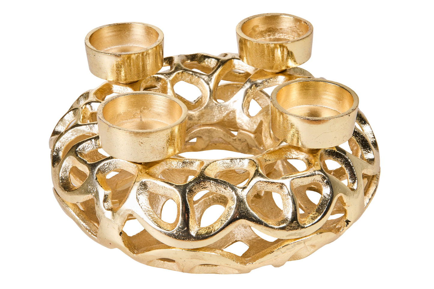 Champagne - Centro Tavola Porta Candele 4 Posti Rotondo Bonjour