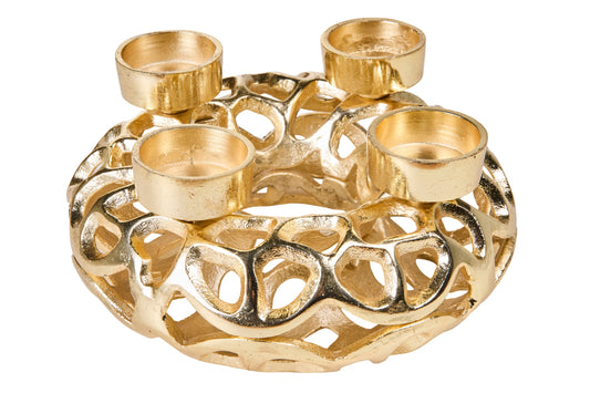 Champagne - Centro Tavola Porta Candele 4 Posti Rotondo Bonjour