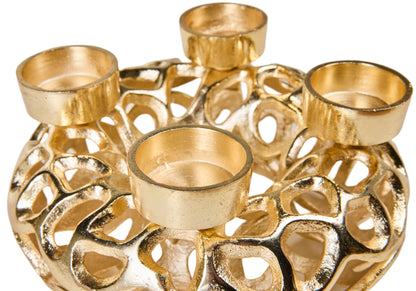 Champagne - Centro Tavola Porta Candele 4 Posti Rotondo Bonjour