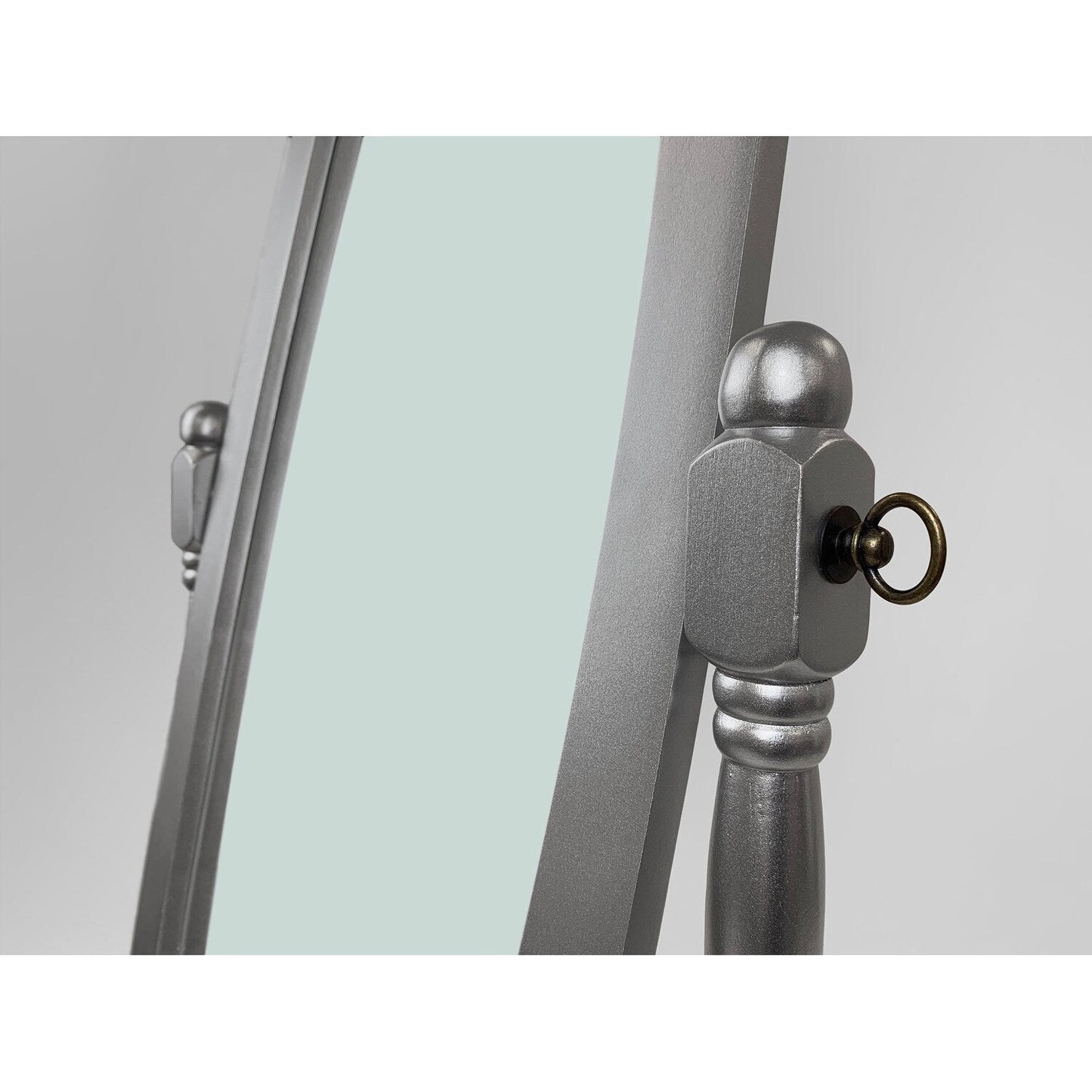 Specchio da pavimento ovale in legno a tutta lunghezza, girevole e regolabile, GTU Furniture