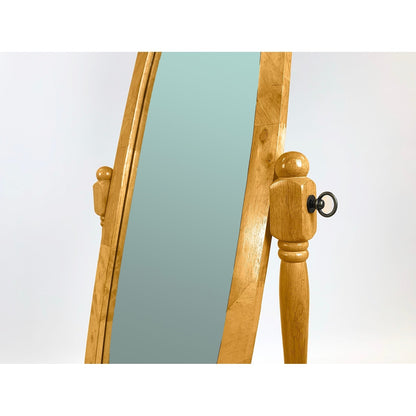 Specchio da pavimento ovale in legno a tutta lunghezza, girevole e regolabile, GTU Furniture