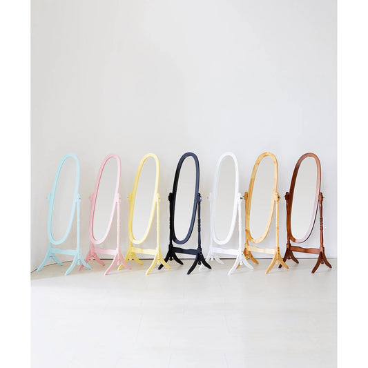 Specchio da pavimento ovale in legno a tutta lunghezza, girevole e regolabile, GTU Furniture