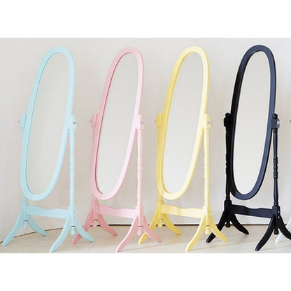 Specchio da pavimento ovale in legno a tutta lunghezza, girevole e regolabile, GTU Furniture