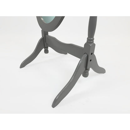 Specchio da pavimento ovale in legno a tutta lunghezza, girevole e regolabile, GTU Furniture