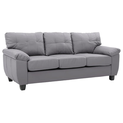 Divano dritto Gallant da 78 pollici con braccioli svasati in similpelle - 33L x 78W x 35H