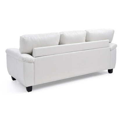 Divano dritto Gallant da 78 pollici con braccioli svasati in similpelle - 33L x 78W x 35H