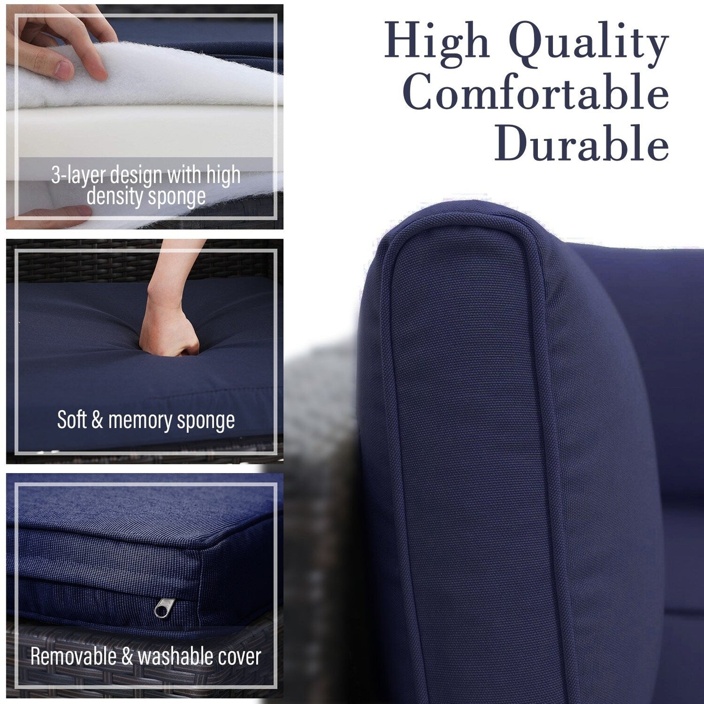 Set da conversazione per patio esterno Gariau in rattan/vimini da 13 pezzi con 2 tipi di tavoli per braciere a gas di Havenside Home