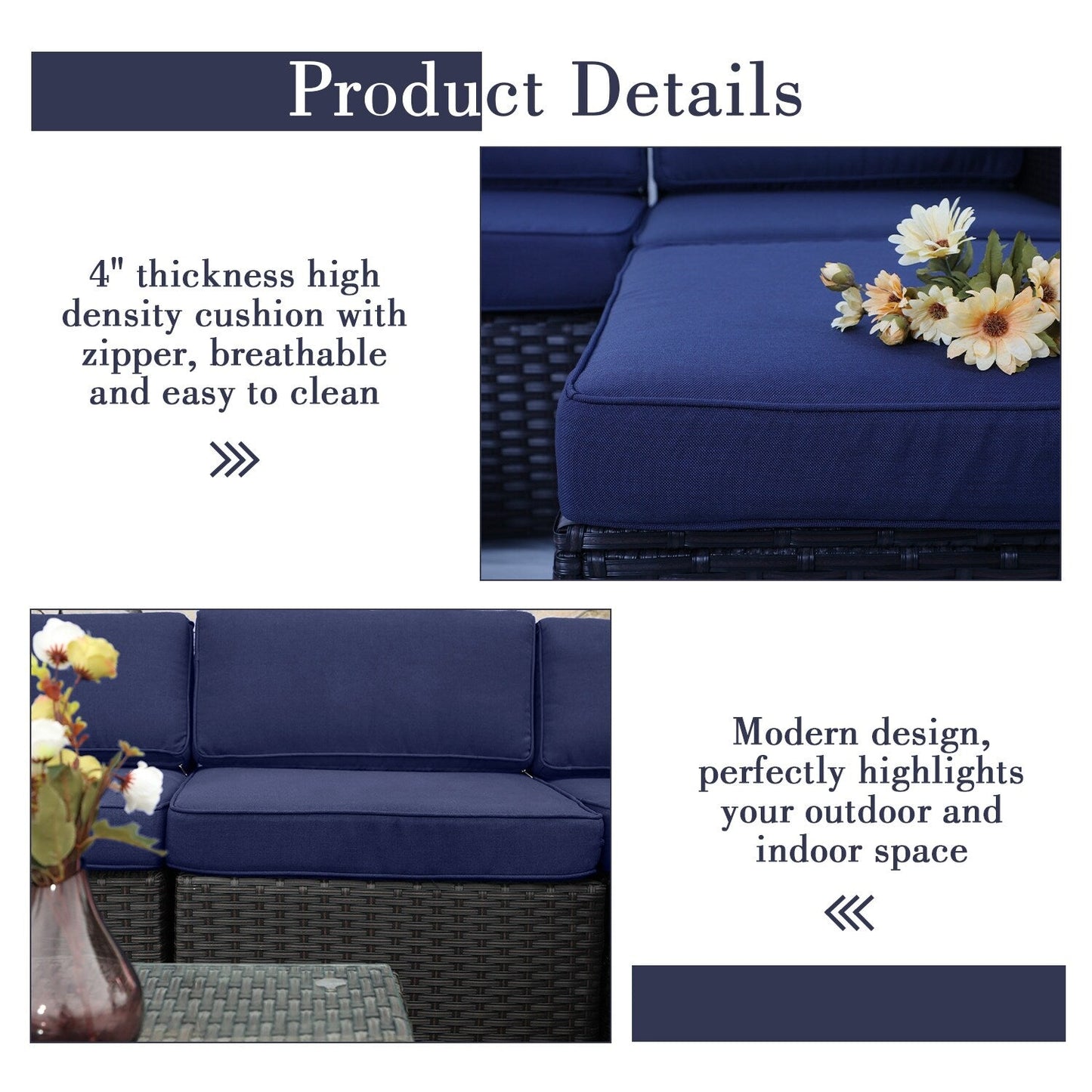 Set da conversazione per patio esterno Gariau in rattan/vimini da 13 pezzi con 2 tipi di tavoli per braciere a gas di Havenside Home