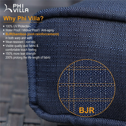 Set da conversazione per patio esterno Gariau in rattan/vimini da 13 pezzi con 2 tipi di tavoli per braciere a gas di Havenside Home