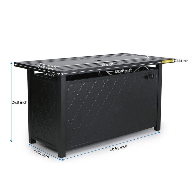 Set da conversazione per patio esterno Gariau in rattan/vimini da 13 pezzi con 2 tipi di tavoli per braciere a gas di Havenside Home