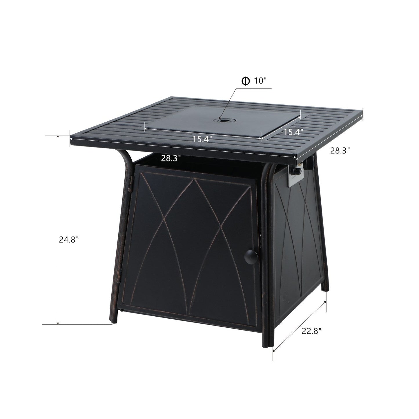 Set da conversazione per patio esterno Gariau in rattan/vimini da 13 pezzi con 2 tipi di tavoli per braciere a gas di Havenside Home