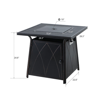 Set da conversazione per patio esterno Gariau in rattan/vimini da 13 pezzi con 2 tipi di tavoli per braciere a gas di Havenside Home