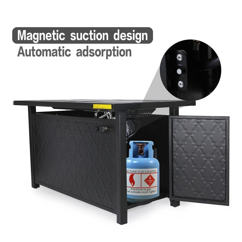 Set da conversazione per patio esterno Gariau in rattan/vimini da 13 pezzi con 2 tipi di tavoli per braciere a gas di Havenside Home