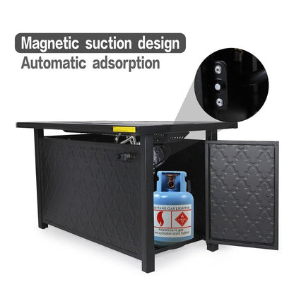 Set da conversazione per patio esterno Gariau in rattan/vimini da 13 pezzi con 2 tipi di tavoli per braciere a gas di Havenside Home