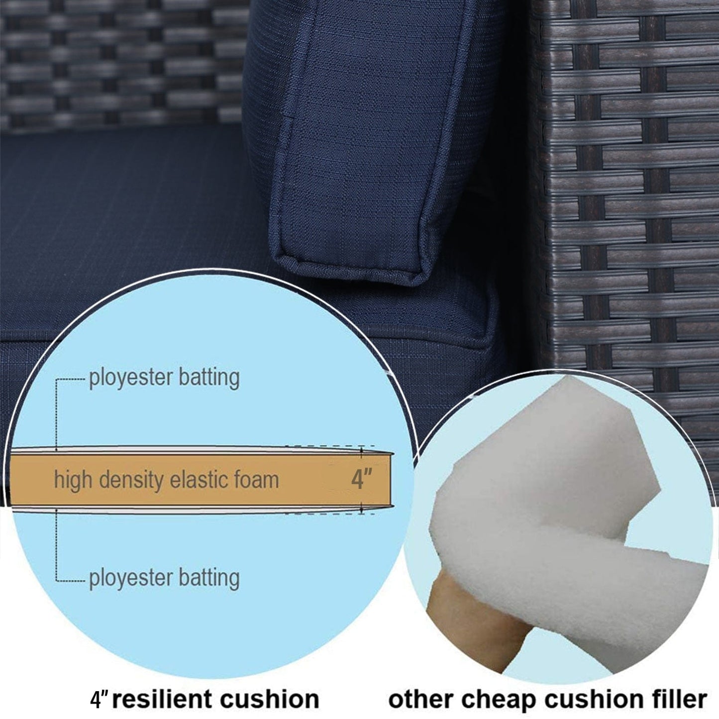 Set da conversazione per patio esterno Gariau in rattan/vimini da 13 pezzi con 2 tipi di tavoli per braciere a gas di Havenside Home