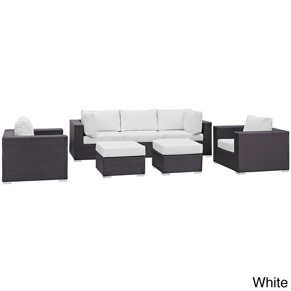 Set da esterno in rattan sintetico Bocabec (set da 7 pezzi) di Havenside Home