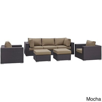 Set da esterno in rattan sintetico Bocabec (set da 7 pezzi) di Havenside Home