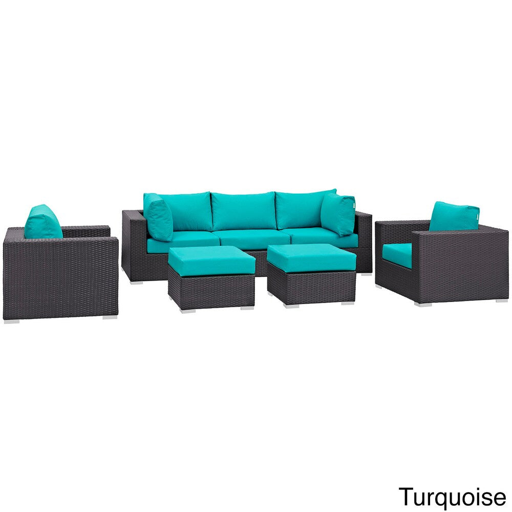 Set da esterno in rattan sintetico Bocabec (set da 7 pezzi) di Havenside Home