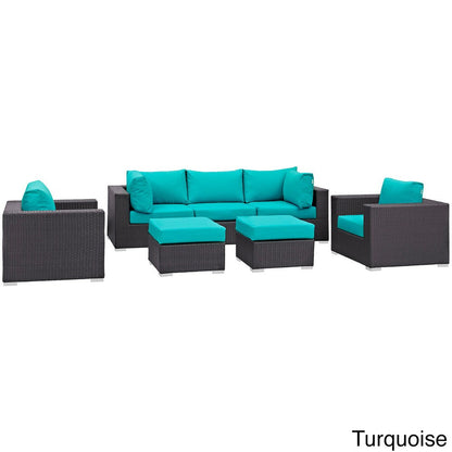 Set da esterno in rattan sintetico Bocabec (set da 7 pezzi) di Havenside Home