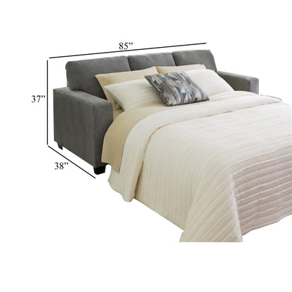 Divano letto Gavin, letto matrimoniale, rivestimento grigio grafite, 85 pollici