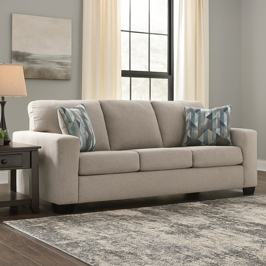 Divano Gavin, poliestere marrone pergamena, 2 cuscini decorativi, 85 pollici