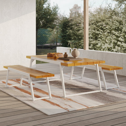 Set da picnic da esterno Gaylor in legno di acacia da 3 pezzi di Christopher Knight Home