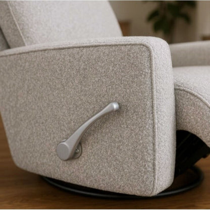 Poltrona reclinabile girevole imbottita Gellar, granito