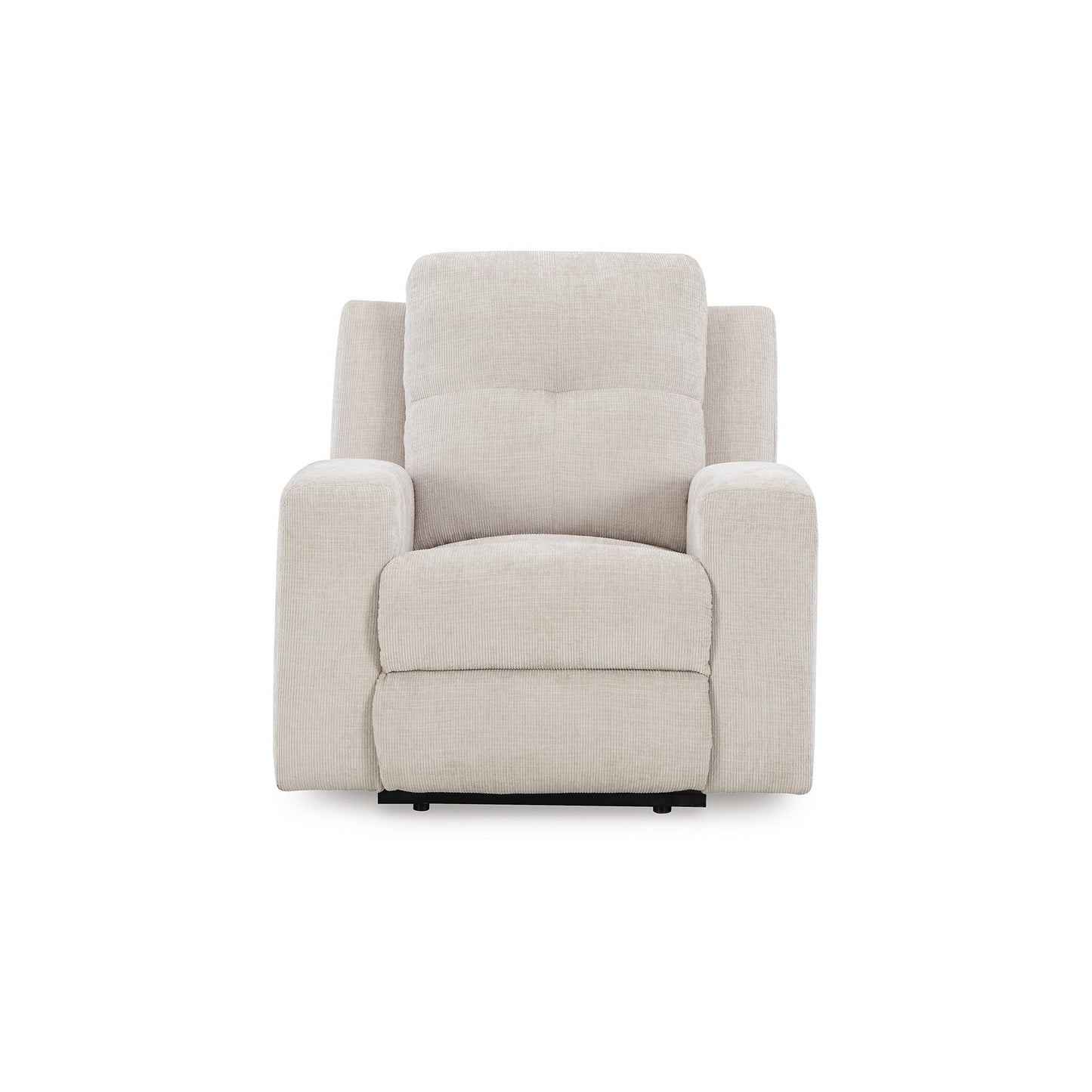 Poltrona reclinabile manuale Genna, in poliestere beige chiaro, morbida imbottitura