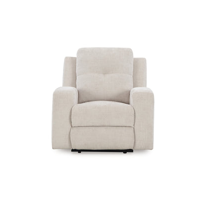 Poltrona reclinabile manuale Genna, in poliestere beige chiaro, morbida imbottitura