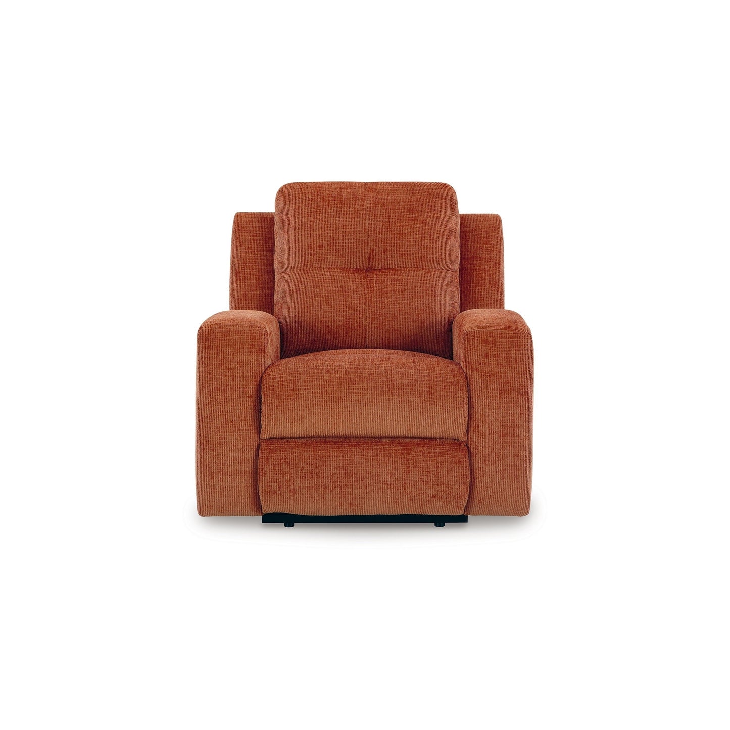 Poltrona reclinabile manuale Genna, poliestere arancione speziato, cuscino morbido