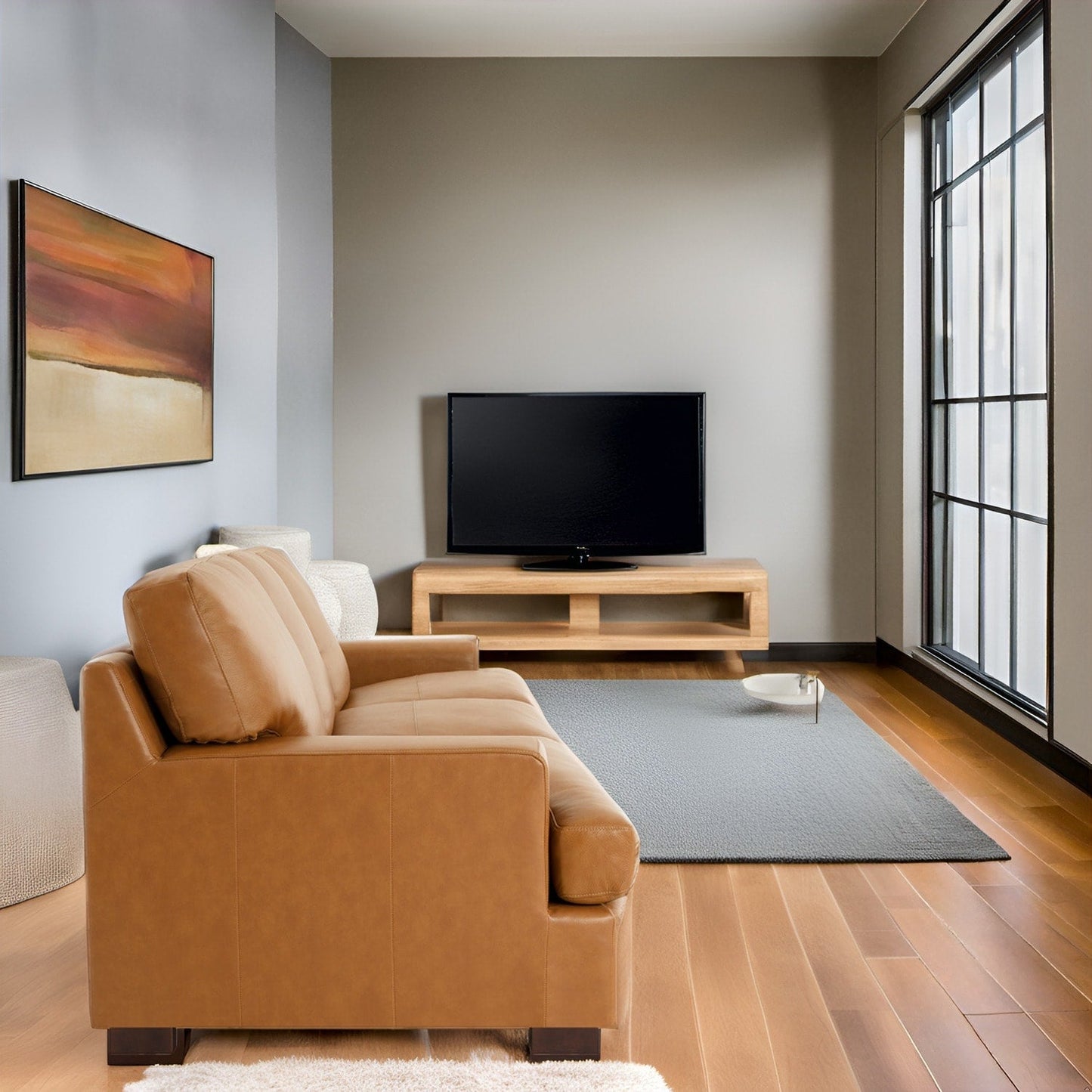 Divano a 3 posti in vera pelle di alta qualità con seduta profonda e cuscini in piuma d'oca per il massimo comfort