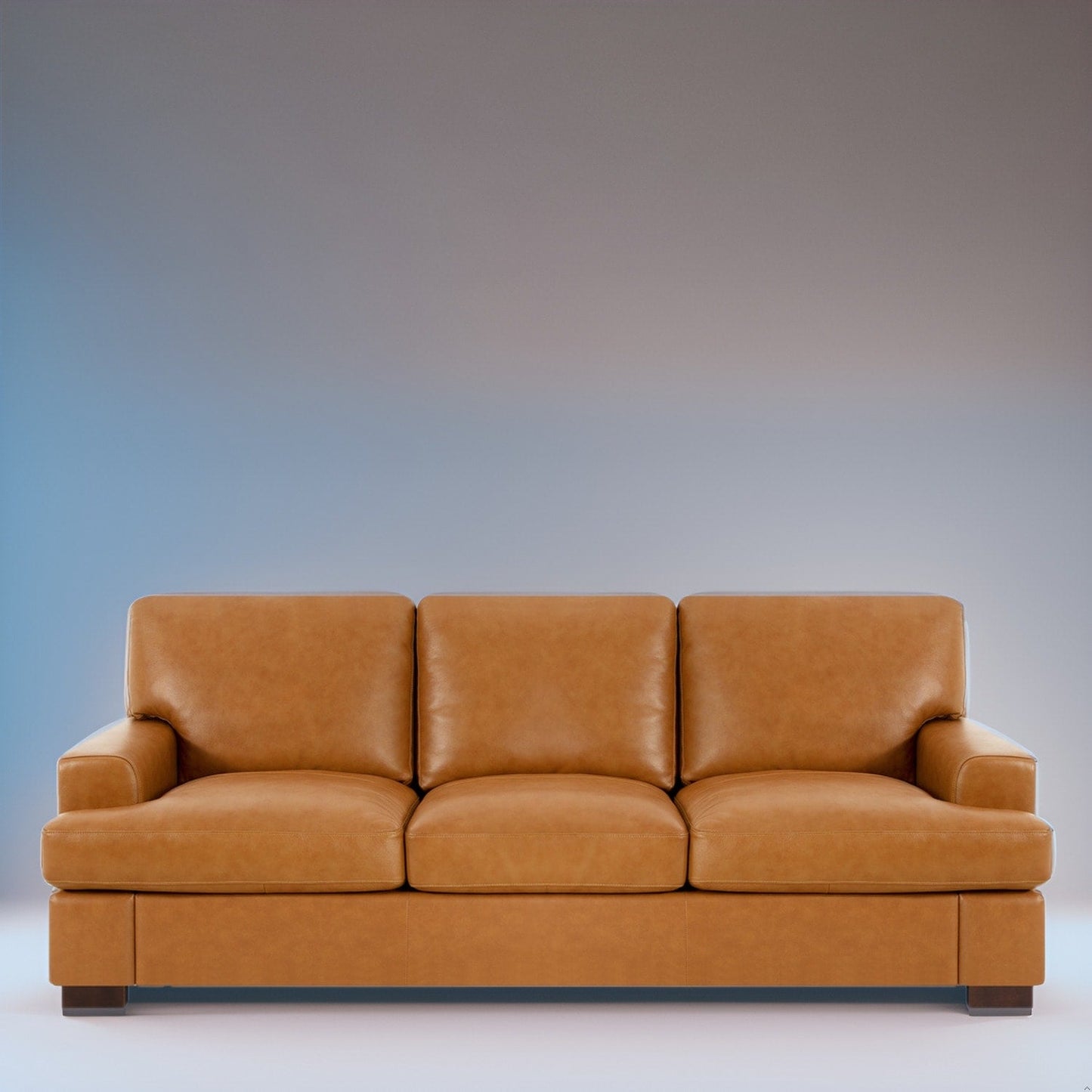 Divano a 3 posti in vera pelle di alta qualità con seduta profonda e cuscini in piuma d'oca per il massimo comfort