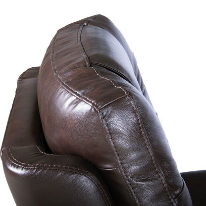 Poltrona reclinabile elettrica con poggiatesta regolabile in vera pelle e poggiapiedi estensibile, reclinabile a gravità zero