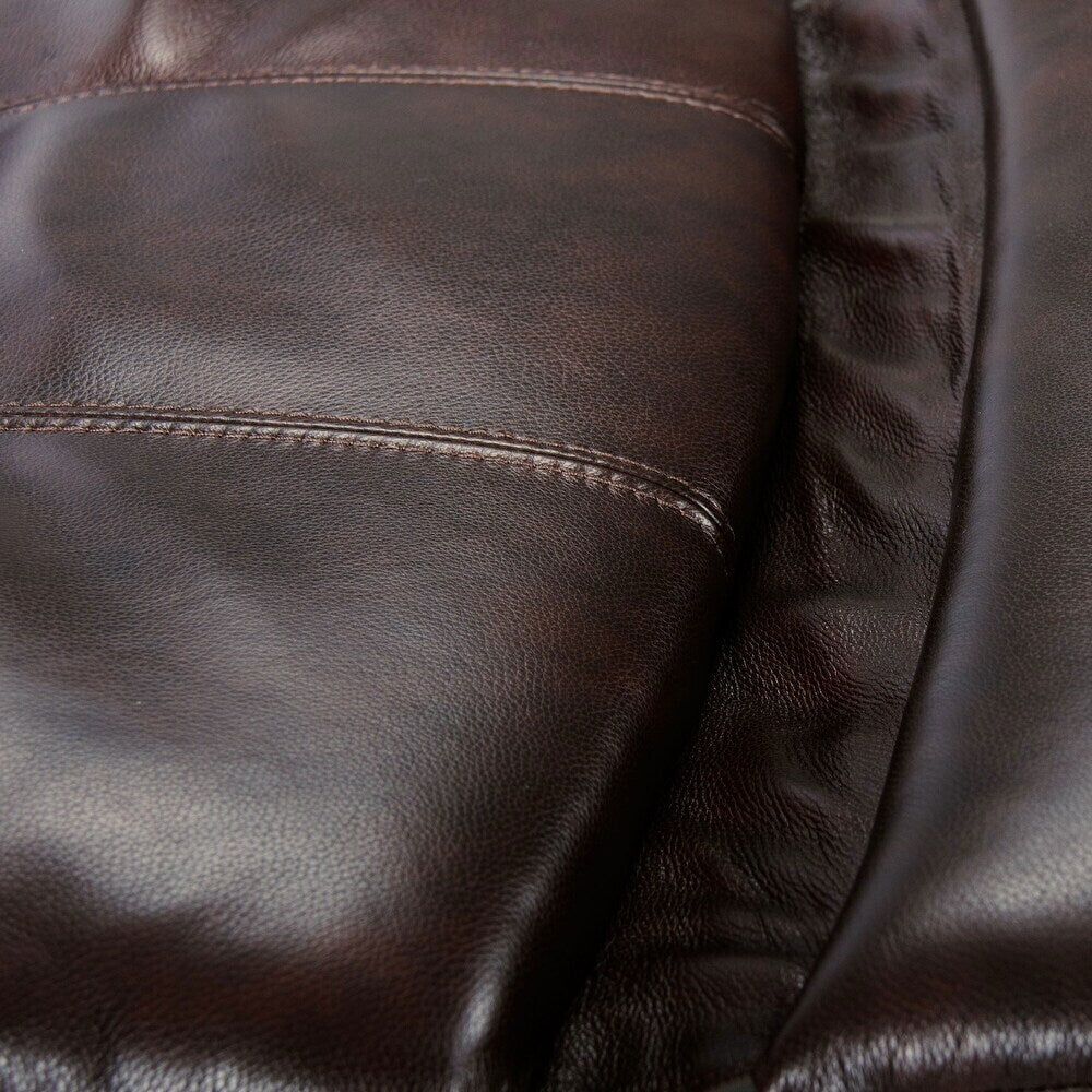 Poltrona reclinabile elettrica con poggiatesta regolabile in vera pelle e poggiapiedi estensibile, reclinabile a gravità zero