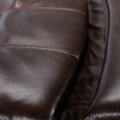 Poltrona reclinabile elettrica con poggiatesta regolabile in vera pelle e poggiapiedi estensibile, reclinabile a gravità zero