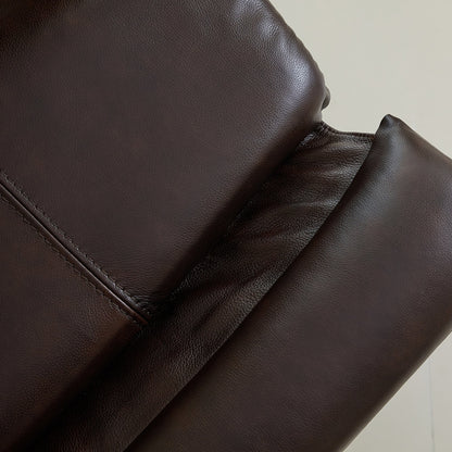 Poltrona reclinabile elettrica con poggiatesta regolabile in vera pelle e poggiapiedi estensibile, reclinabile a gravità zero