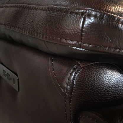 Poltrona reclinabile elettrica in pelle pieno fiore, poggiatesta regolabile, poggiapiedi estensibile, poltrona reclinabile a gravità zero