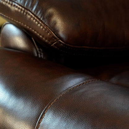 Poltrona reclinabile elettrica in pelle pieno fiore, poggiatesta regolabile, poggiapiedi estensibile, poltrona reclinabile a gravità zero