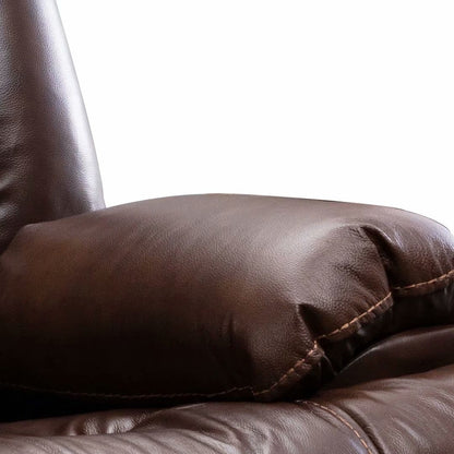 Set di divani reclinabili manuali in vera pelle in stile moderno di metà secolo