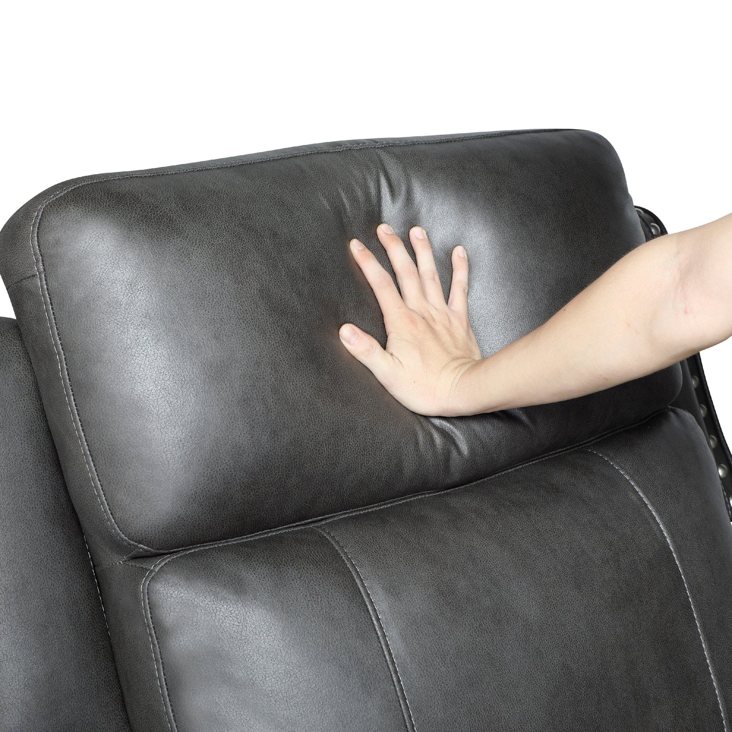 Divano reclinabile manuale Gimo Dual, microfibra grigio scuro, 82 pollici